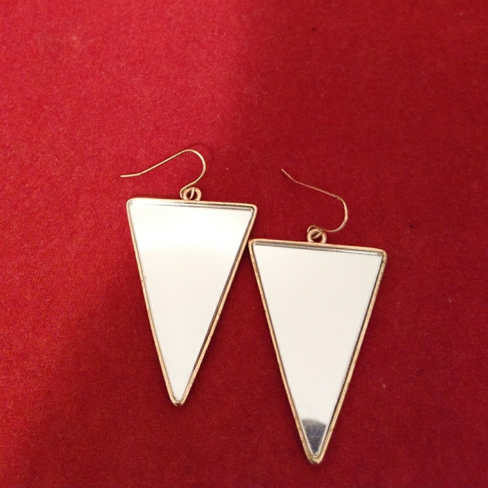 Mirror triangle earrings